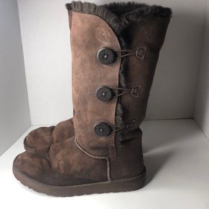UGG Bailey Suede Button Triplet Boots #99